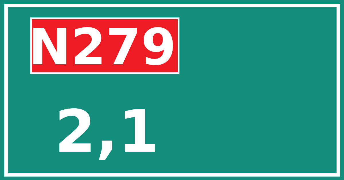 Hectometerbord N279 2,1