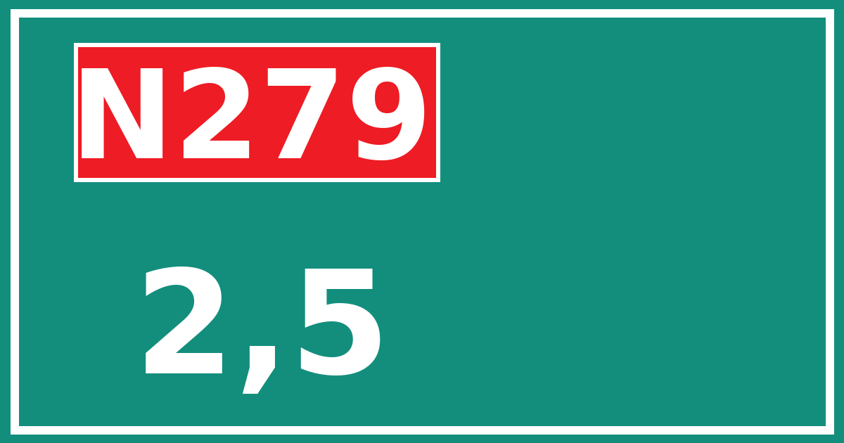 Hectometerbord N279 2,5