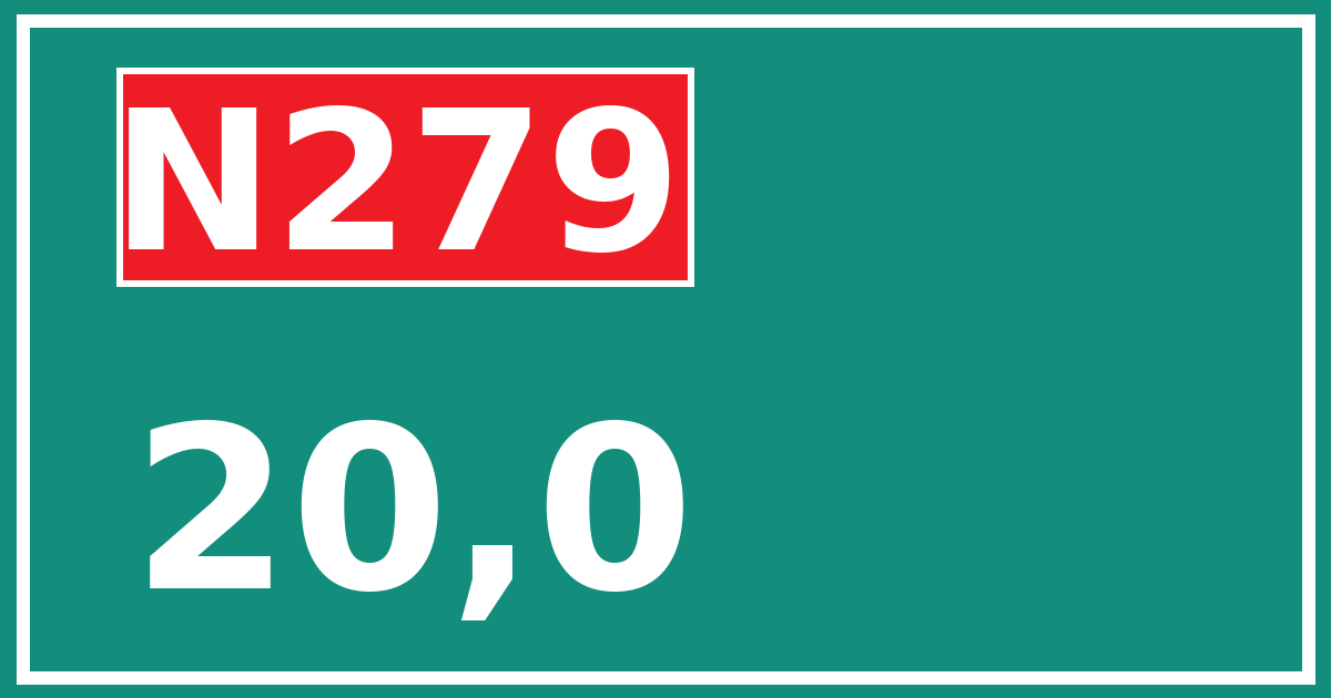 Hectometerbord N279 20,0