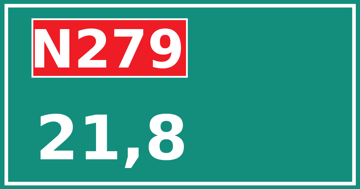 Hectometerbord N279 21,8