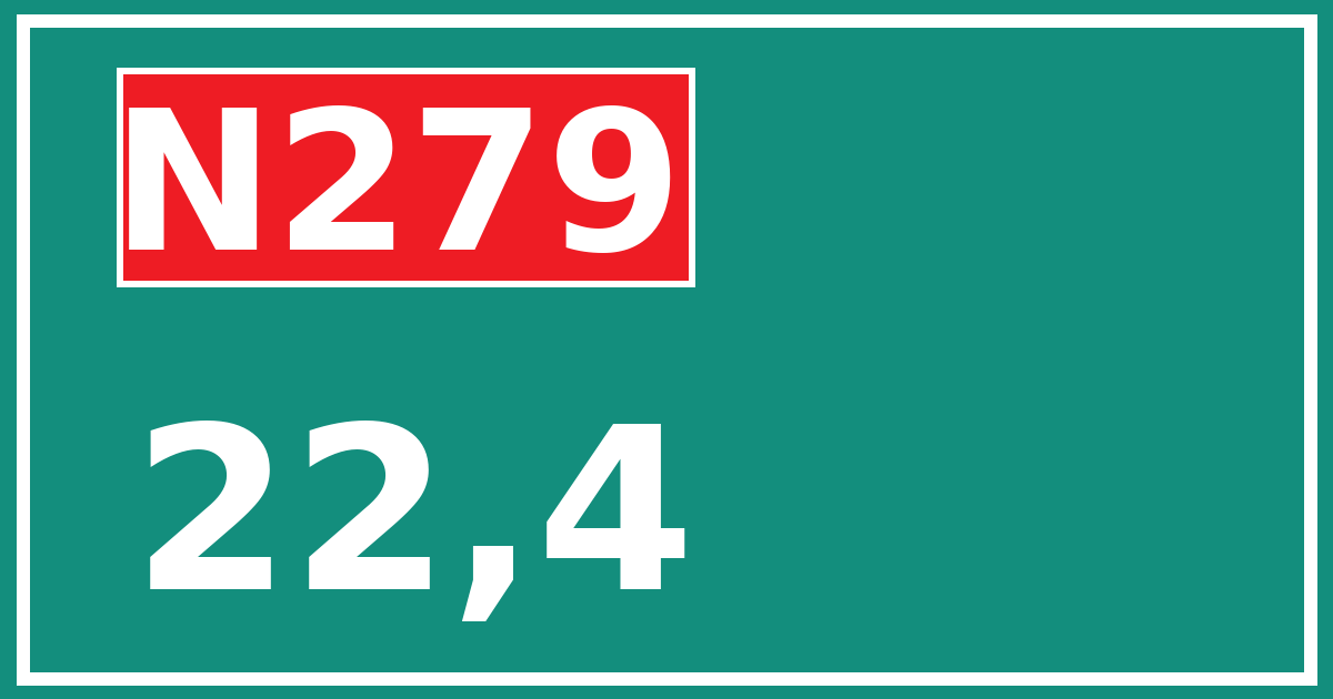 Hectometerbord N279 22,4