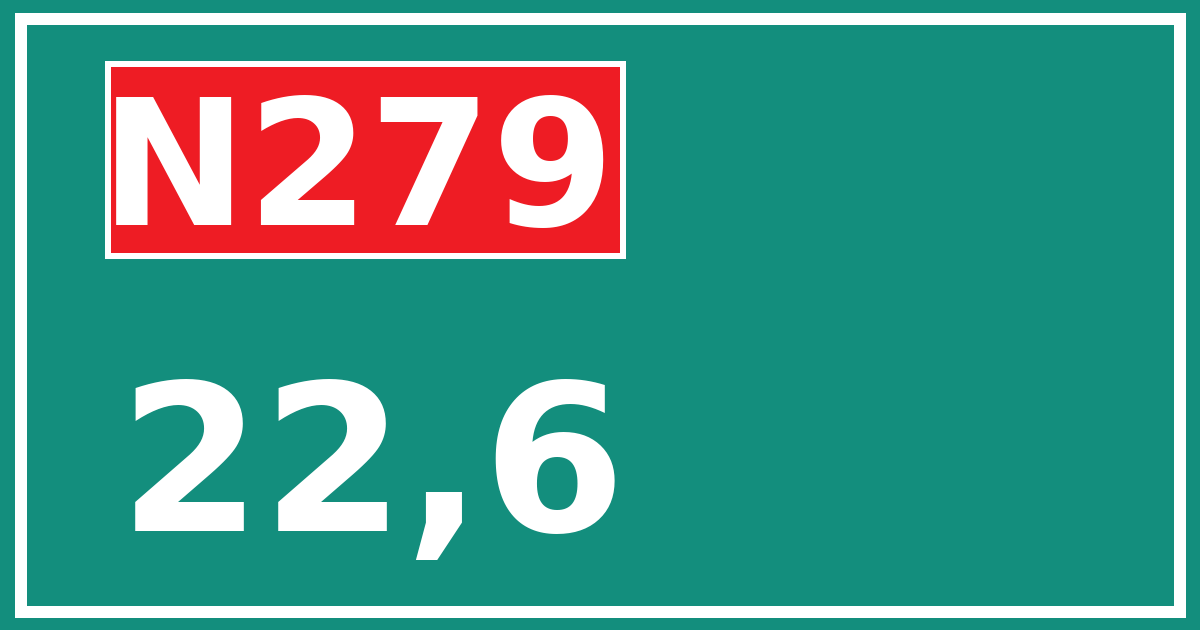 Hectometerbord N279 22,6