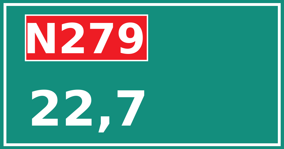 Hectometerbord N279 22,7