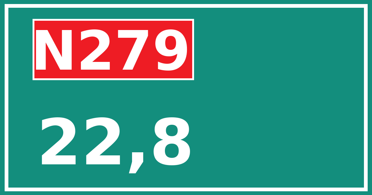 Hectometerbord N279 22,8