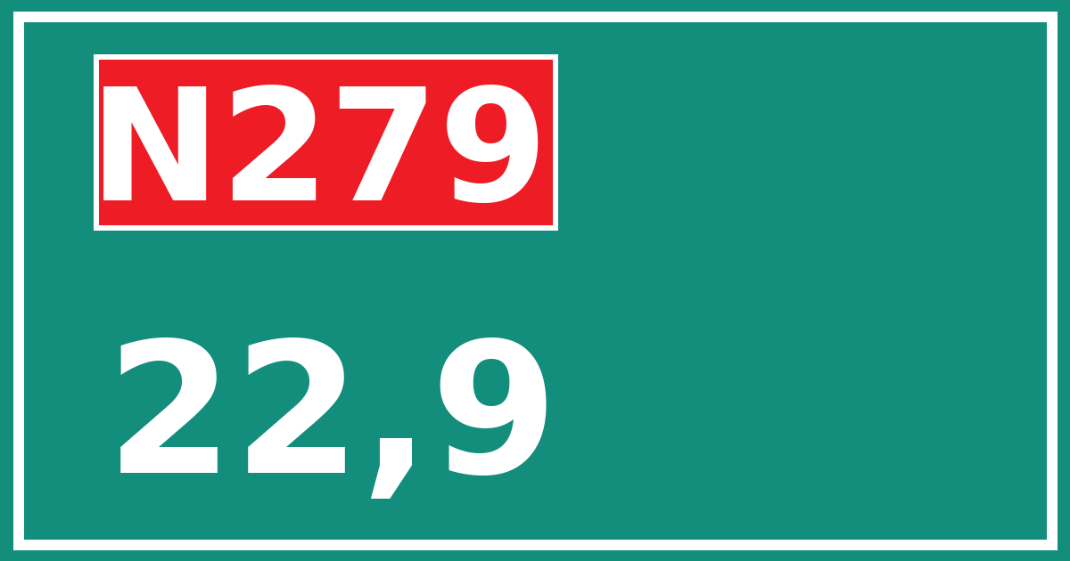 Hectometerbord N279 22,9