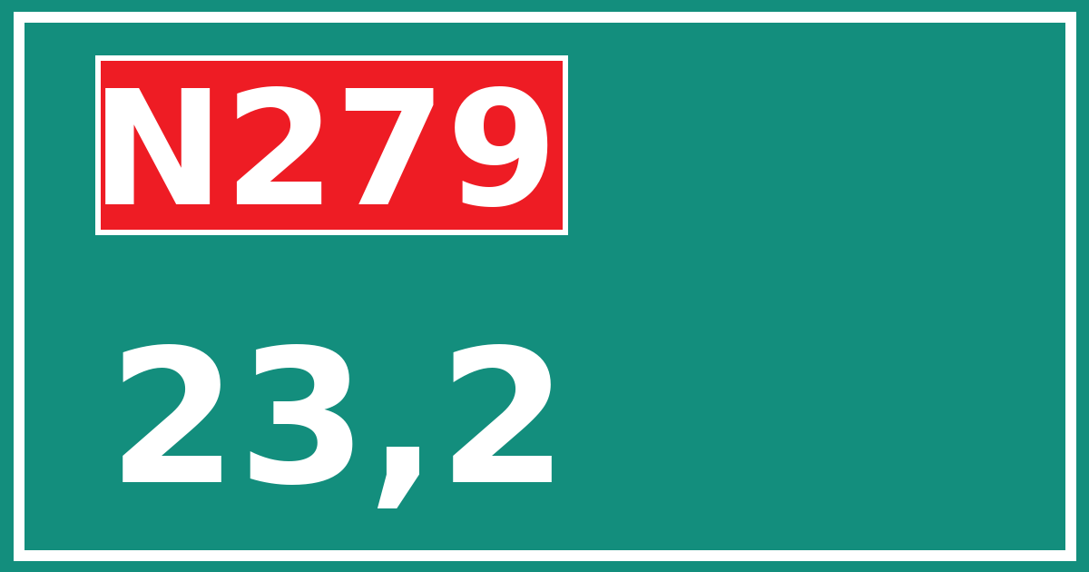 Hectometerbord N279 23,2