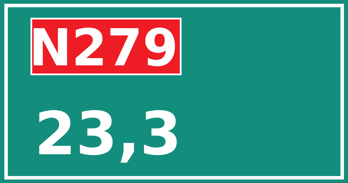 Hectometerbord N279 23,3