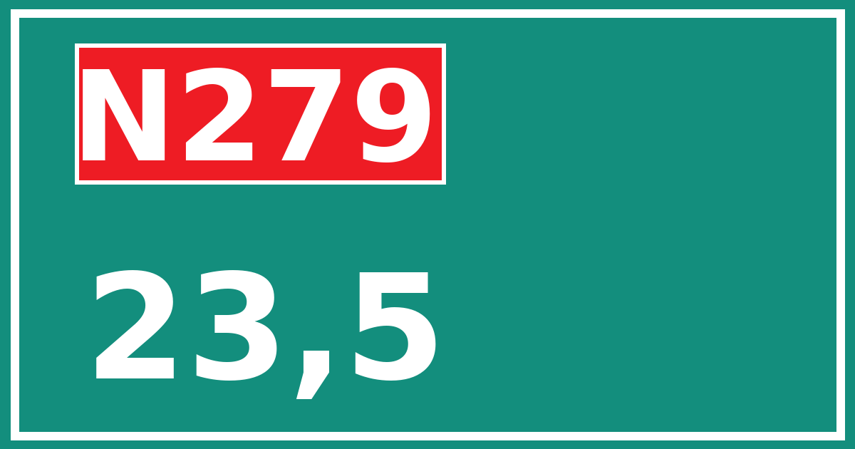 Hectometerbord N279 23,5