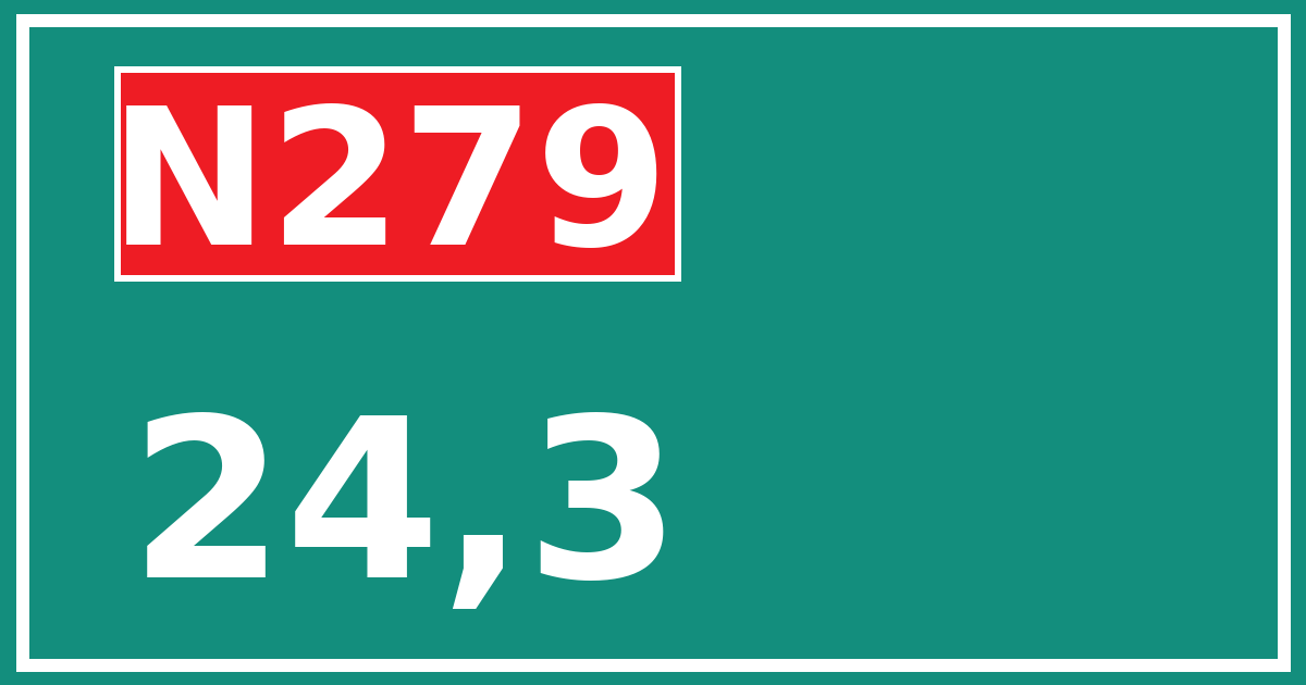 Hectometerbord N279 24,3