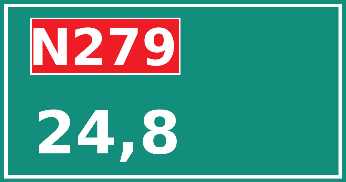 Hectometerbord N279 24,8