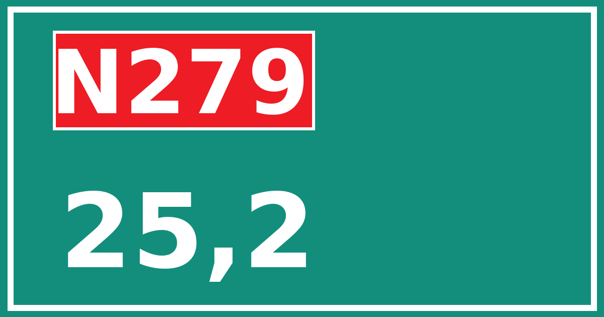 Hectometerbord N279 25,2