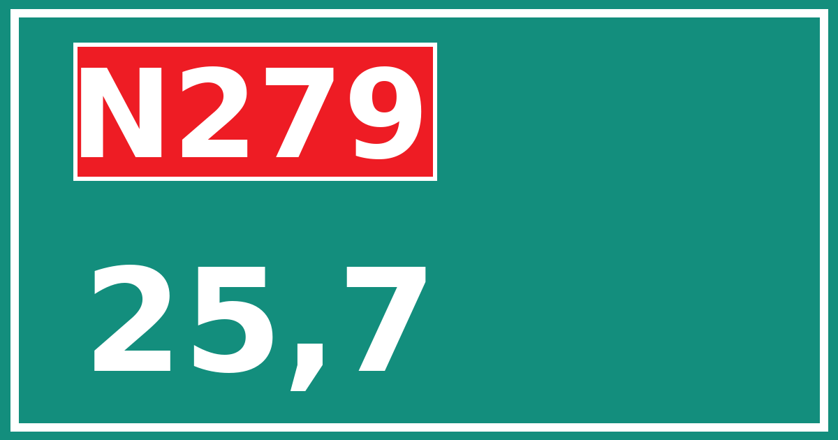 Hectometerbord N279 25,7