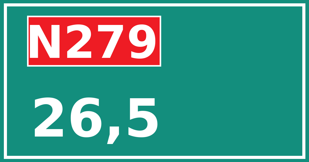 Hectometerbord N279 26,5