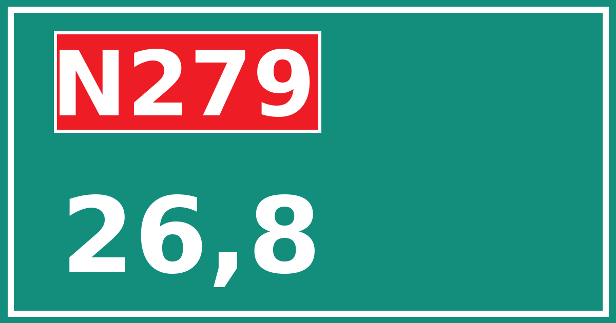 Hectometerbord N279 26,8