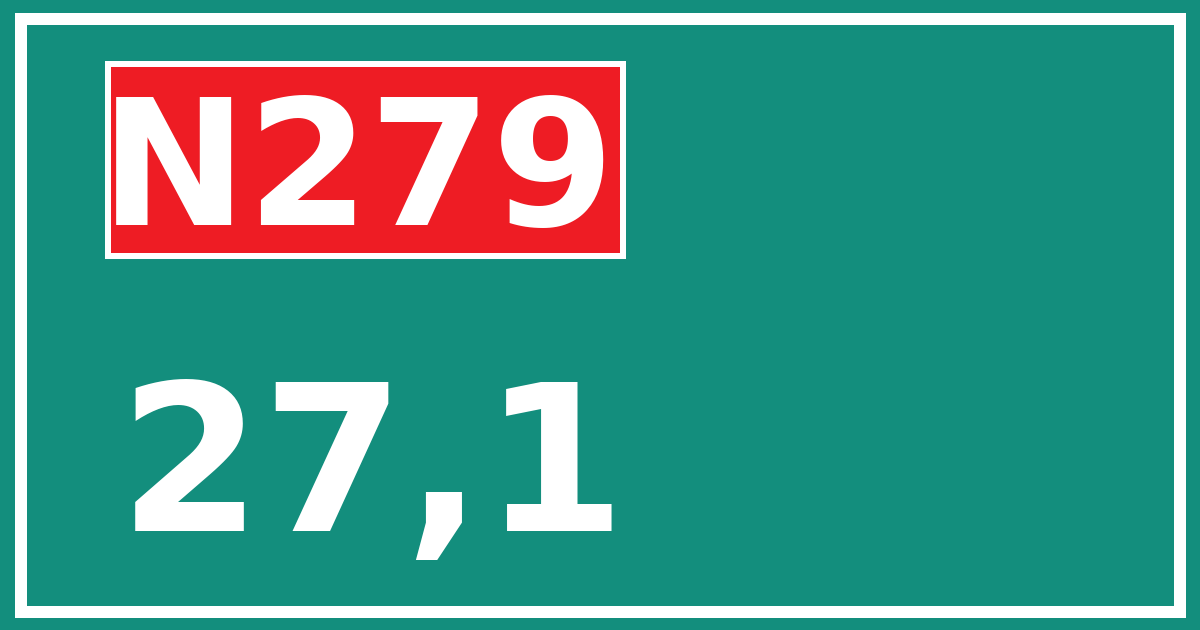 Hectometerbord N279 27,1