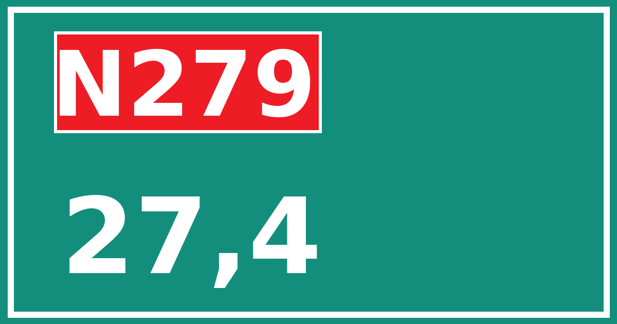 Hectometerbord N279 27,4