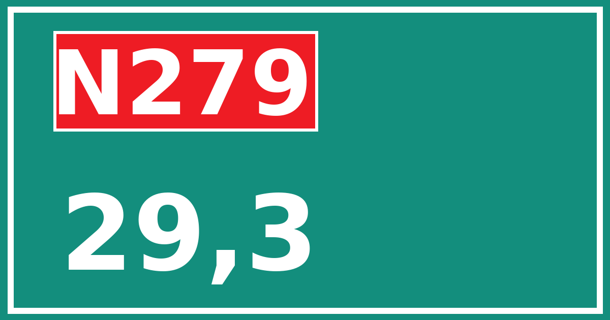 Hectometerbord N279 29,3