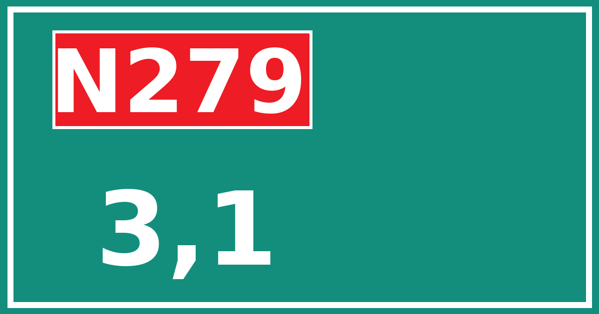Hectometerbord N279 3,1
