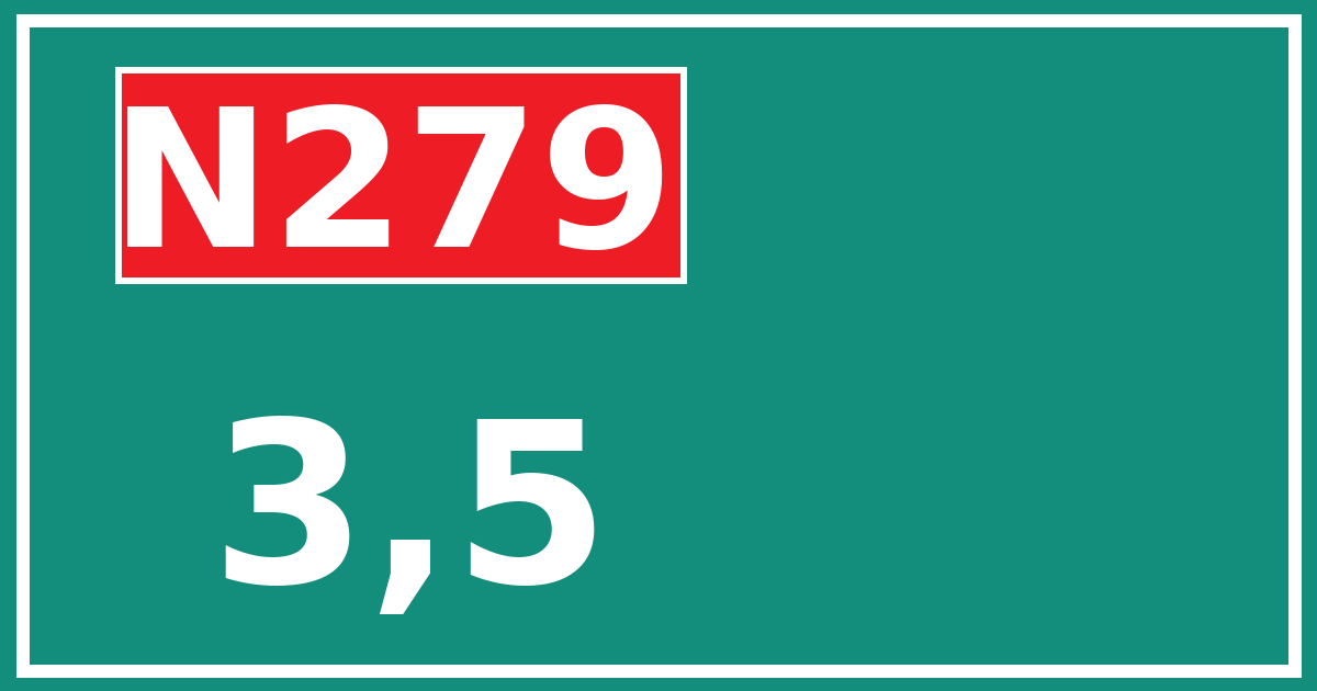Hectometerbord N279 3,5