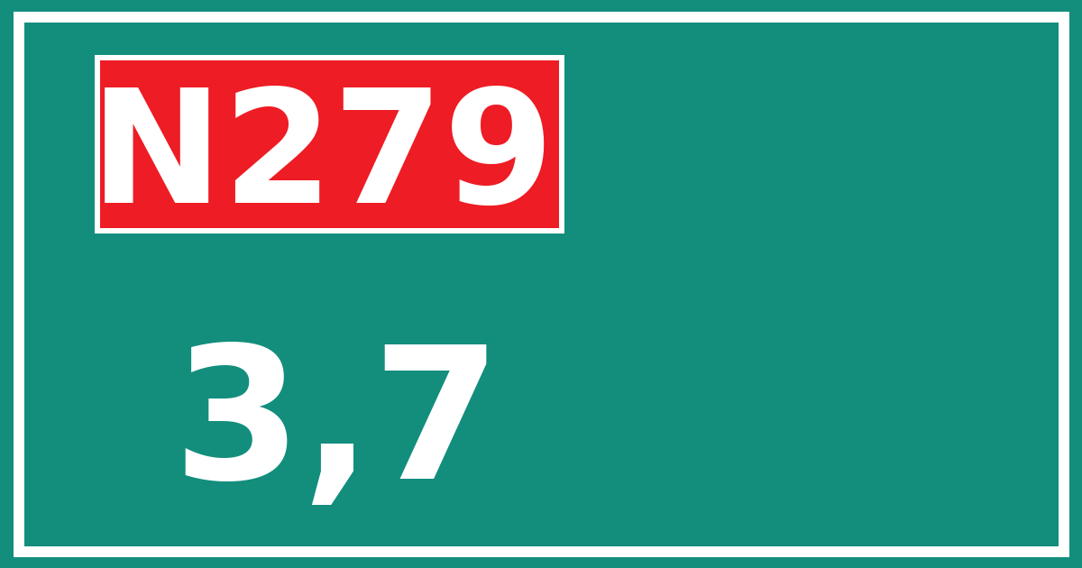 Hectometerbord N279 3,7