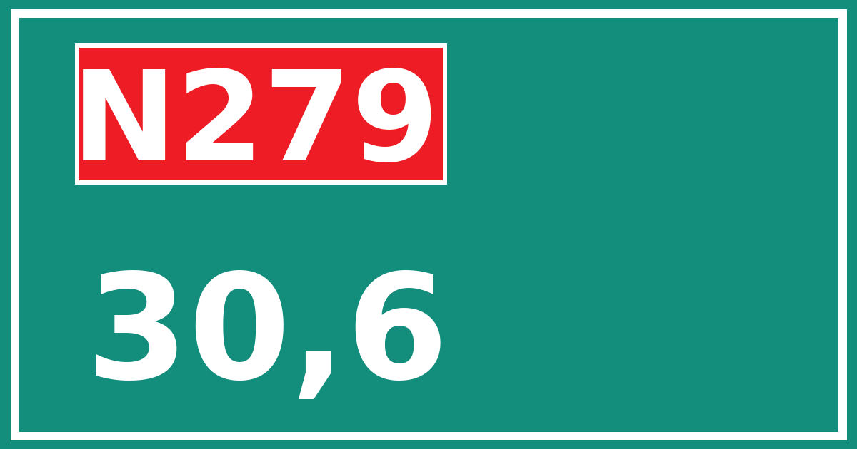 Hectometerbord N279 30,6