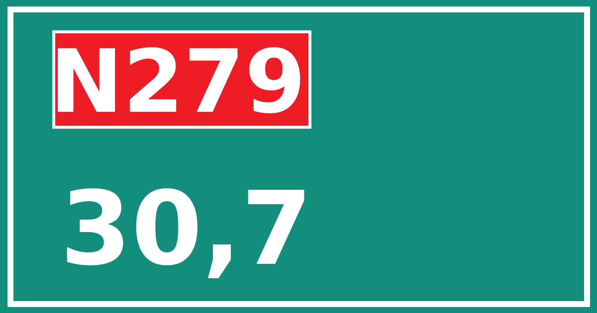 Hectometerbord N279 30,7