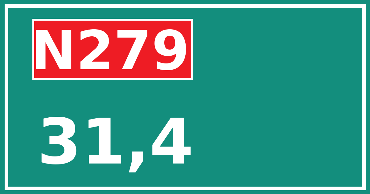Hectometerbord N279 31,4