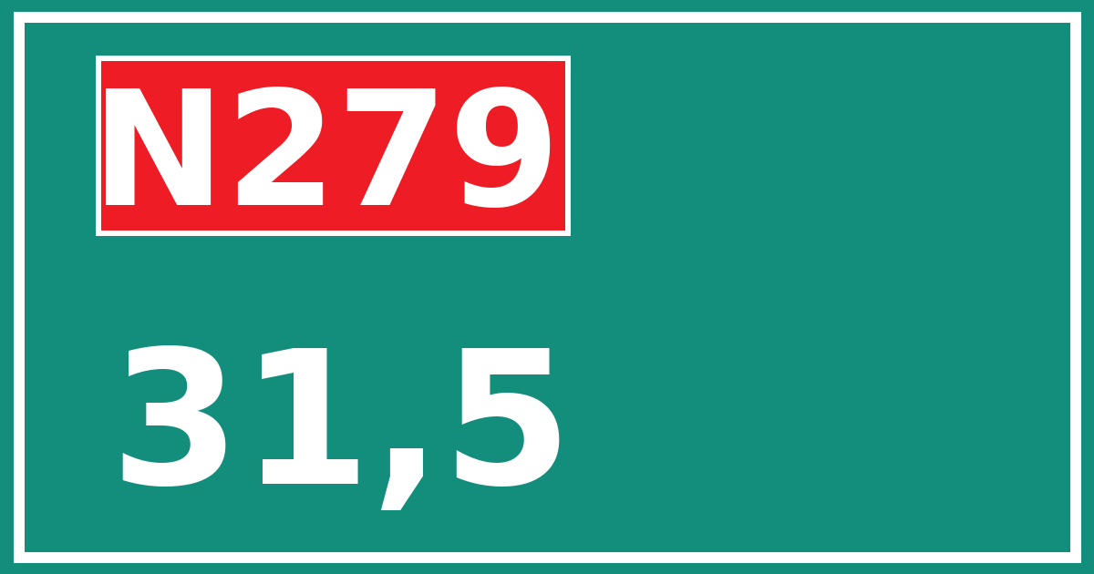 Hectometerbord N279 31,5