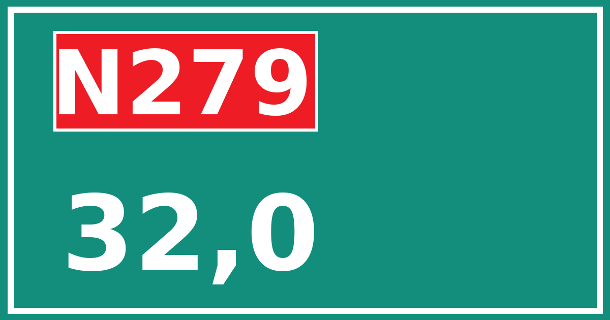 Hectometerbord N279 32,0