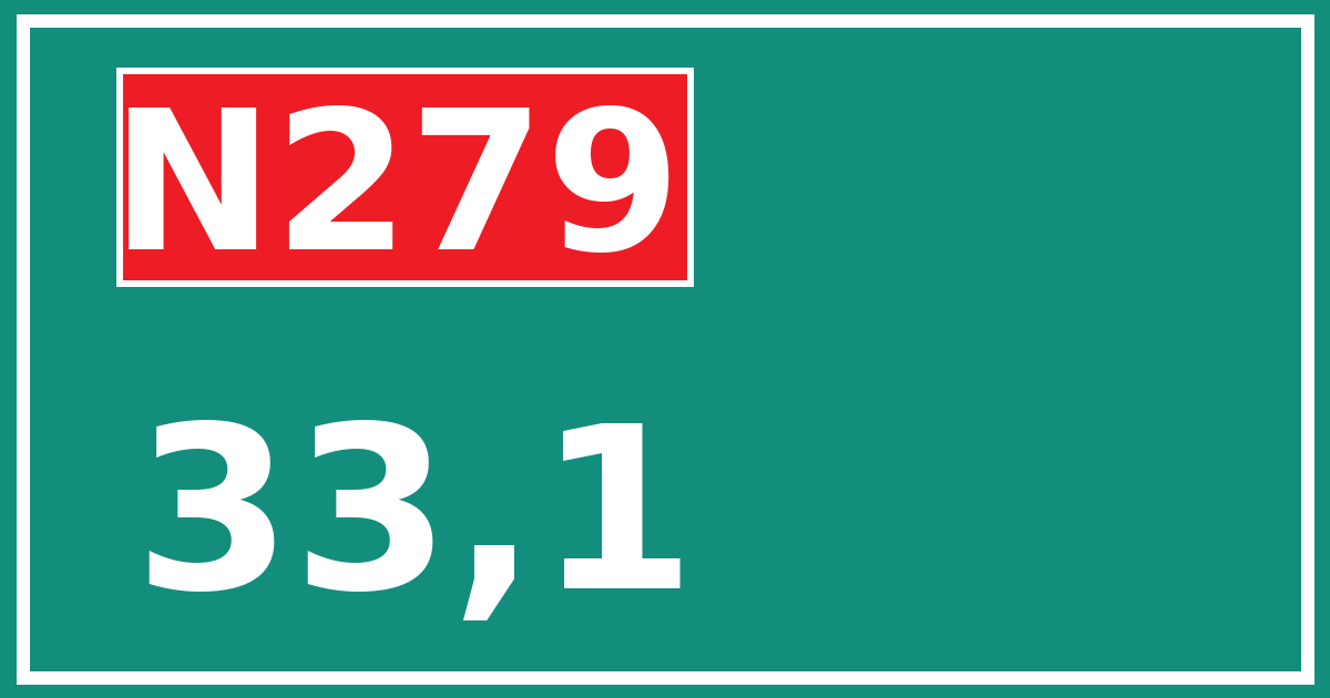 Hectometerbord N279 33,1