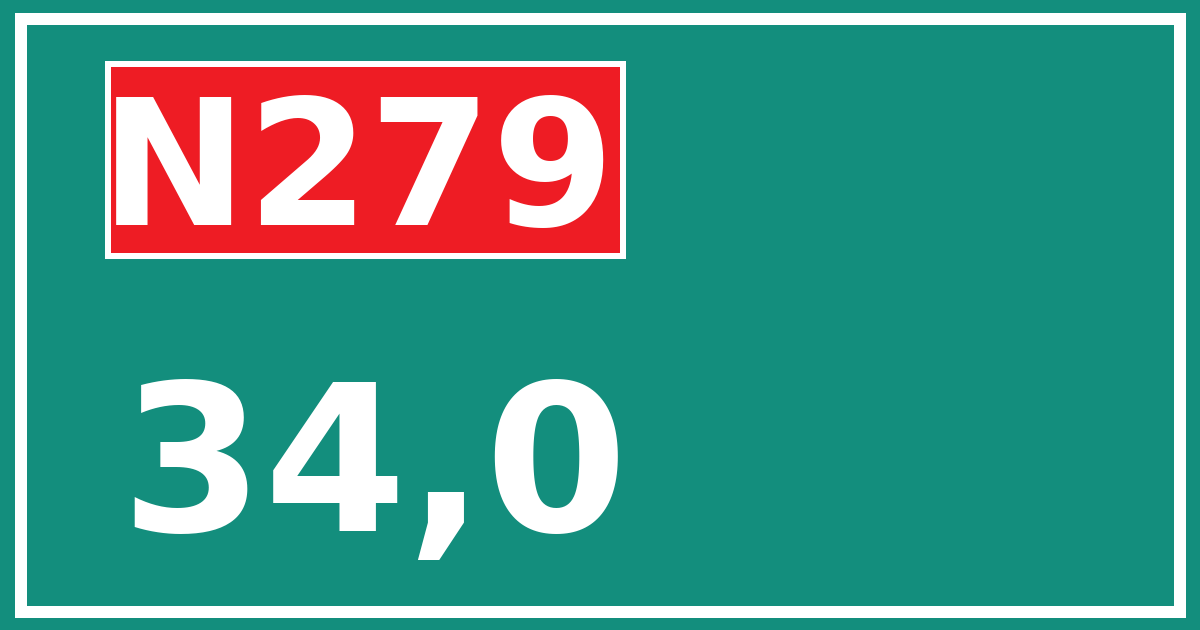 Hectometerbord N279 34,0