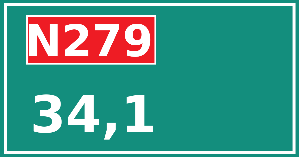 Hectometerbord N279 34,1