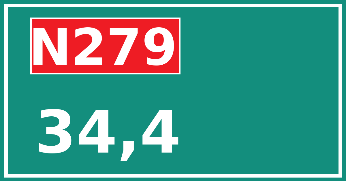 Hectometerbord N279 34,4