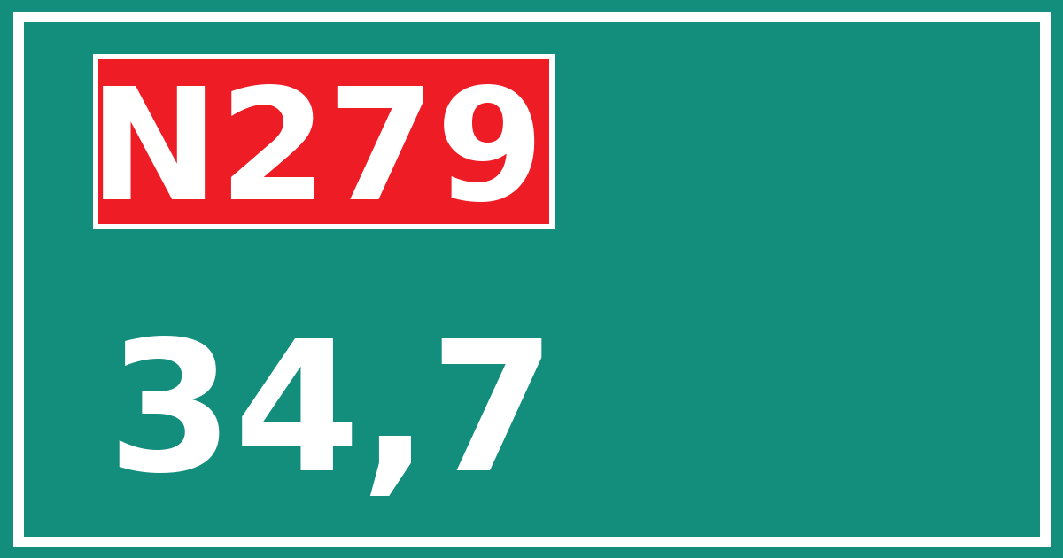 Hectometerbord N279 34,7