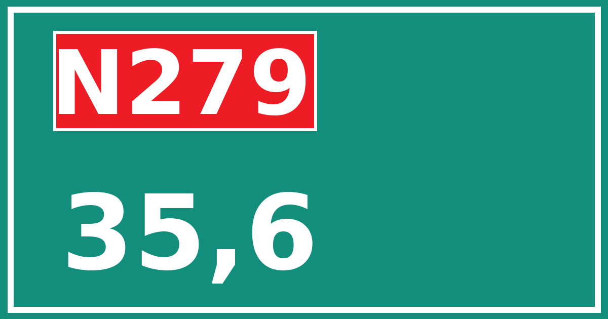 Hectometerbord N279 35,6