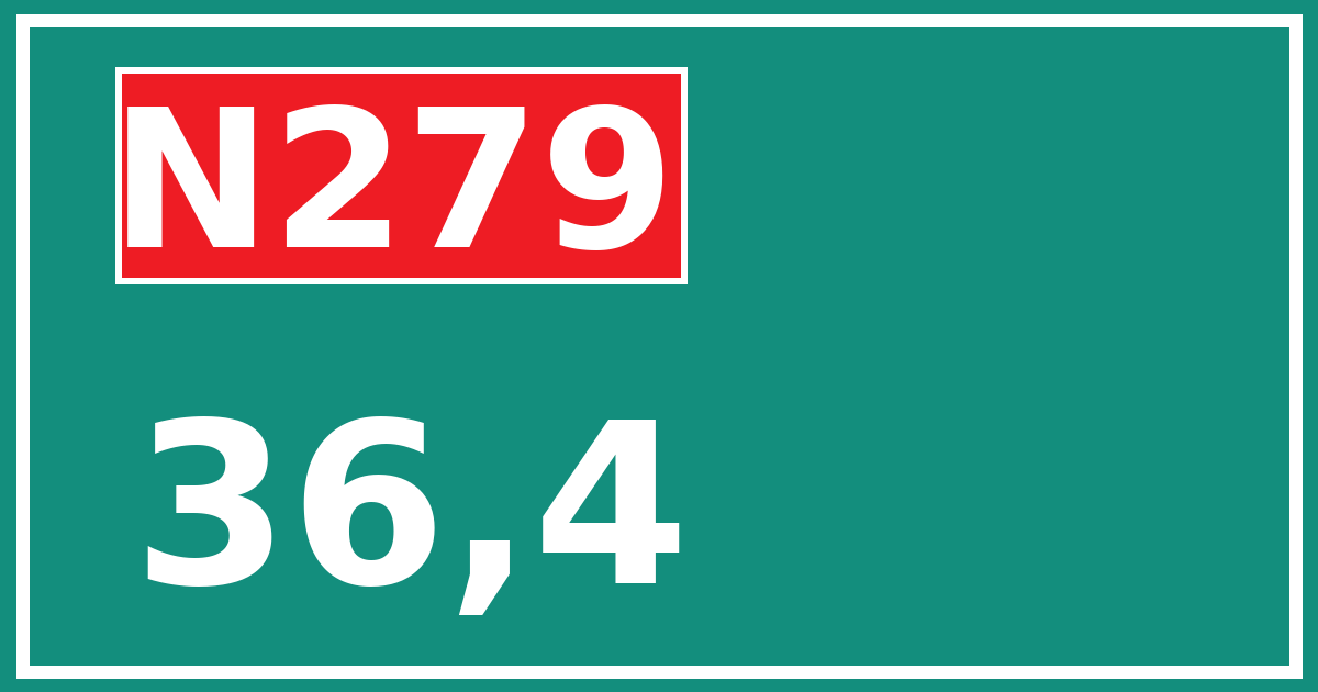 Hectometerbord N279 36,4