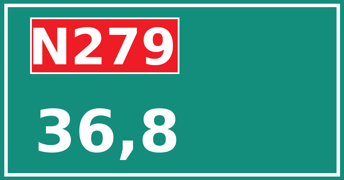Hectometerbord N279 36,8