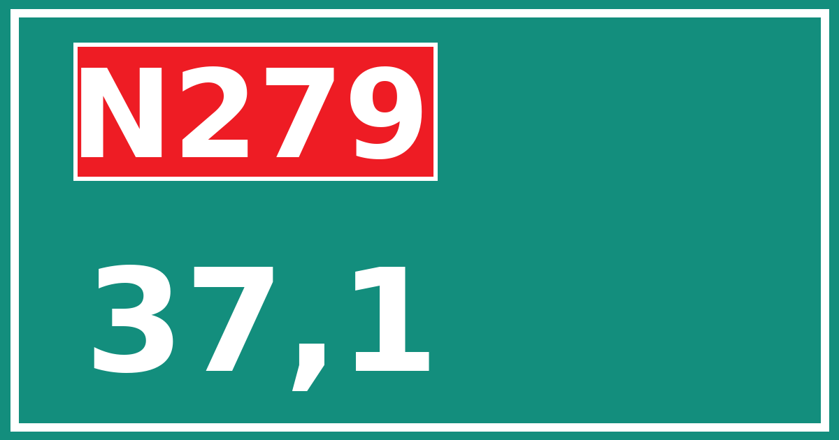 Hectometerbord N279 37,1