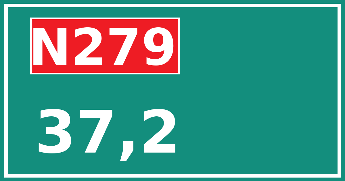 Hectometerbord N279 37,2