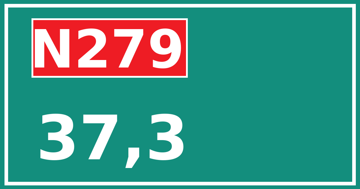 Hectometerbord N279 37,3
