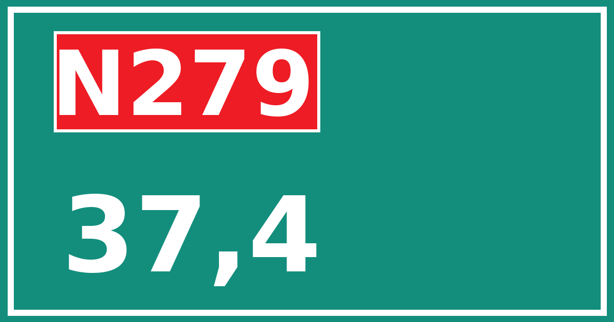 Hectometerbord N279 37,4