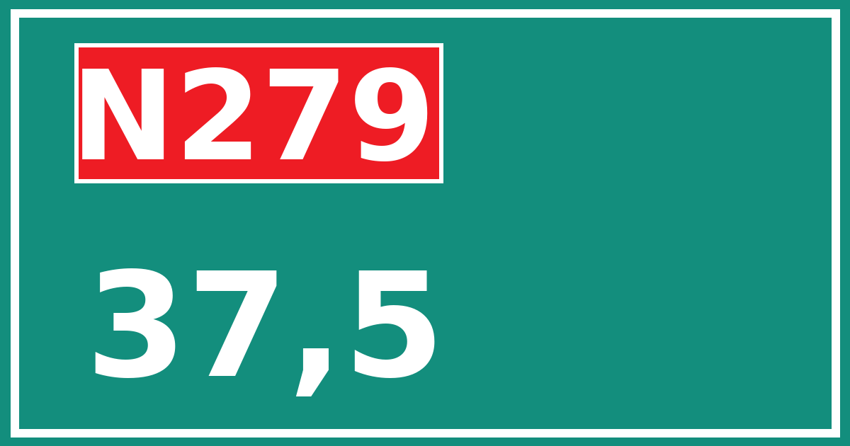 Hectometerbord N279 37,5
