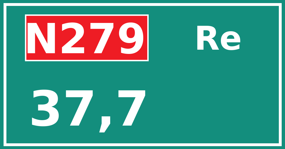 Hectometerbord N279 37,7 zijde Re
