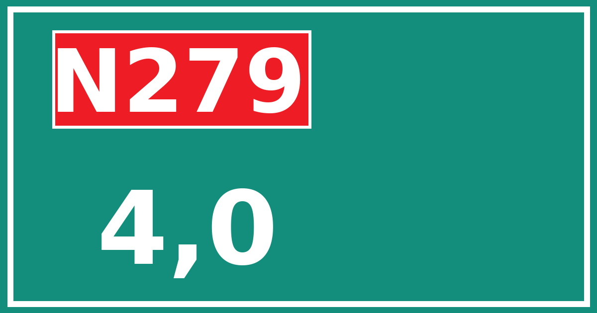 Hectometerbord N279 4,0
