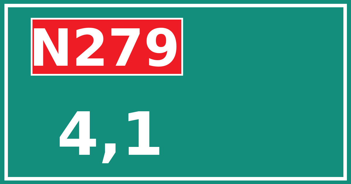Hectometerbord N279 4,1