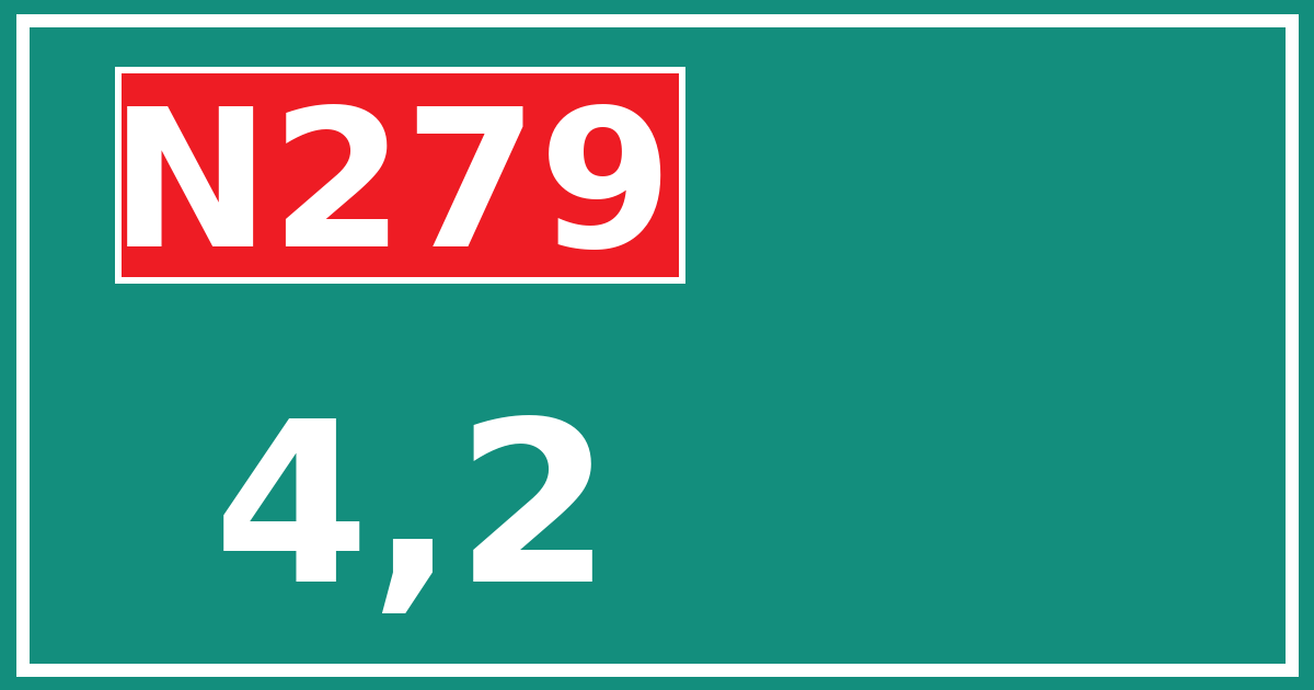 Hectometerbord N279 4,2