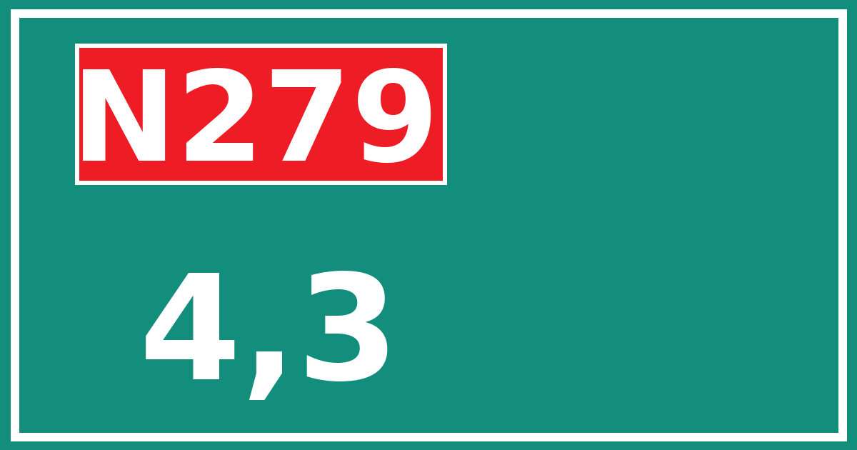 Hectometerbord N279 4,3