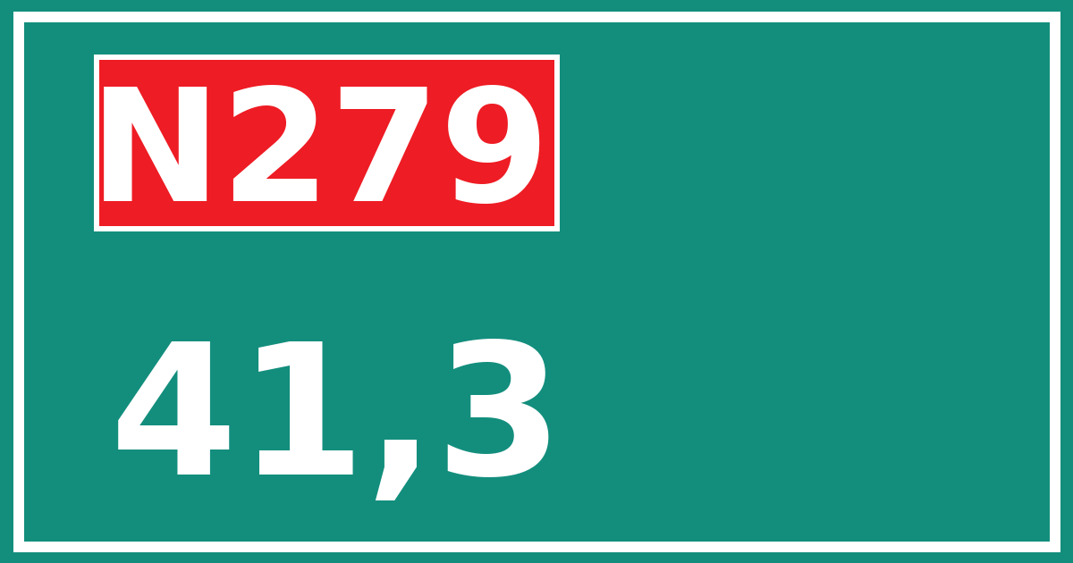 Hectometerbord N279 41,3