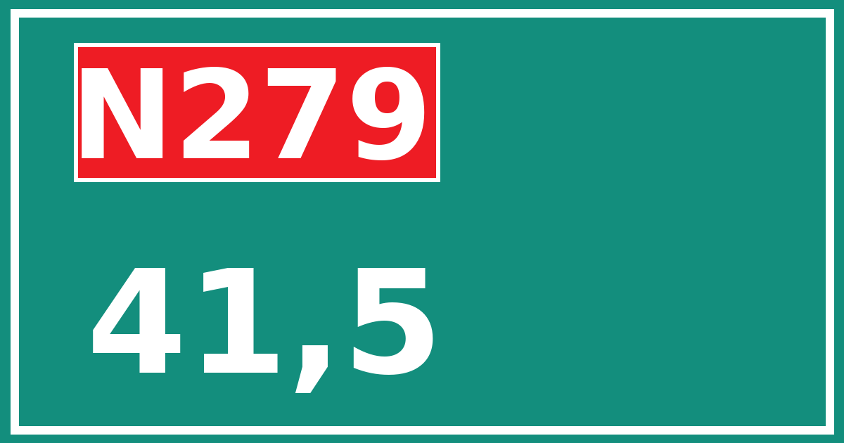 Hectometerbord N279 41,5