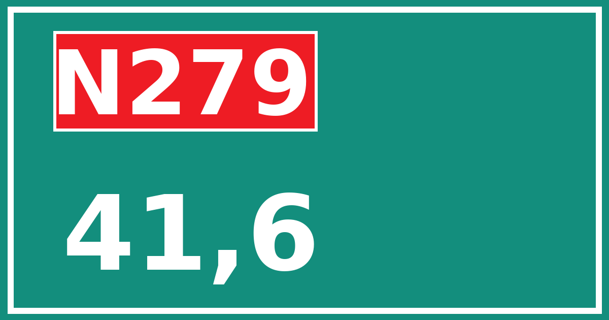 Hectometerbord N279 41,6